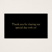 Blackand Gold Peacock Feather Gastgeschenk Hochzei (Rückseite)