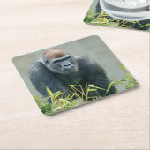 Blackback Gorilla Lope Rechteckiger Pappuntersetzer (angewinkelt)