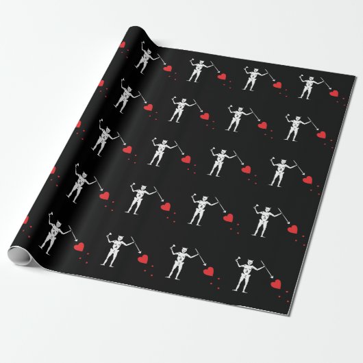 Blackbeard Edward Teach Pirate Flag Wrapping Paper Geschenkpapier (Ungerollt)