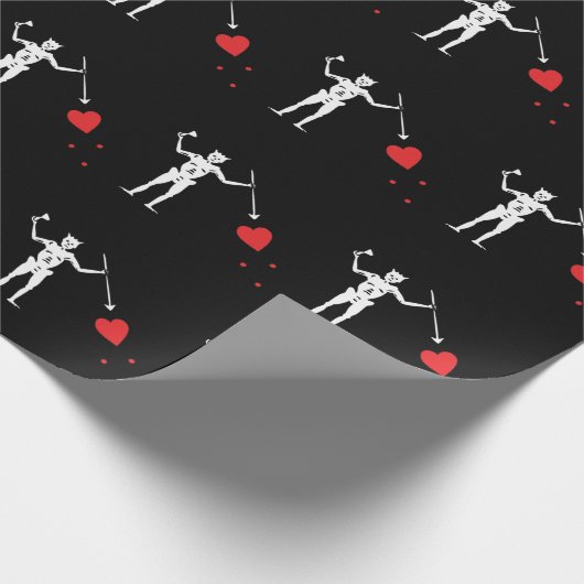 Blackbeard Edward Teach Pirate Flag Wrapping Paper Geschenkpapier (Ecke)