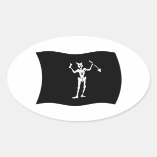 Blackbeard-Flaggenaufkleber Ovaler Aufkleber