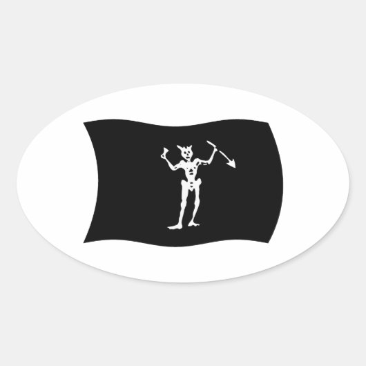 Blackbeard-Flaggenaufkleber Ovaler Aufkleber (Vorderseite)