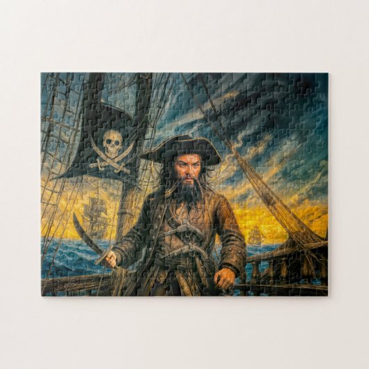 Blackbeard Pirate Storm Portrait Puzzle (Horizontal)