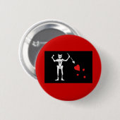 Blackbeard Piraten-Flagge Button (Vorne & Hinten)