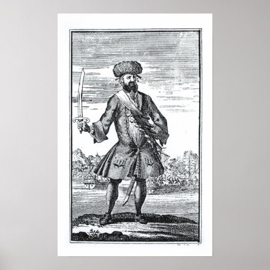 Blackbeard the Pirate, von 'A General History of t Poster (Vorne)
