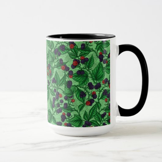 Blackberries on green tasse (Rechts)