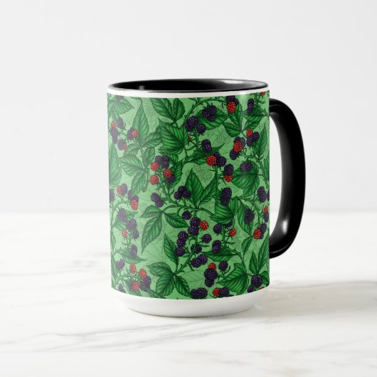 Blackberries on green tasse (VorderseiteRechts)