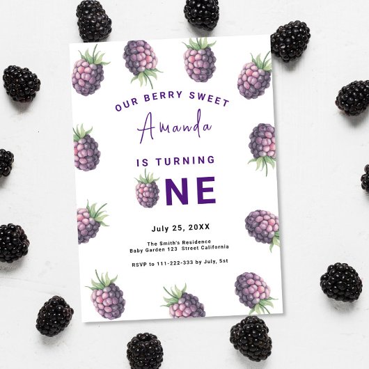 BlackBerry 1. Geburtstag Party | Berry First Einladung