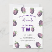 BlackBerry 2te Geburtstagsparty | Berry First Einladung (Vorderseite)