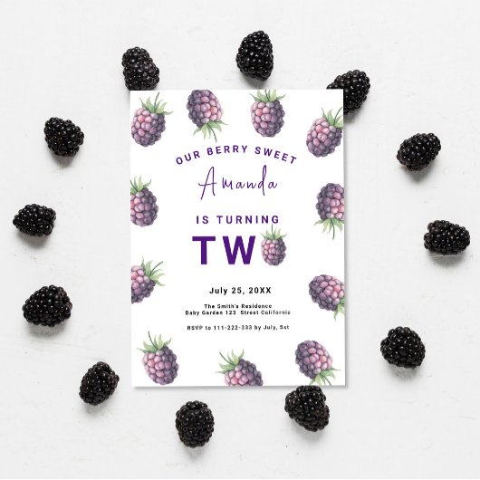 BlackBerry 2te Geburtstagsparty | Berry First Einladung