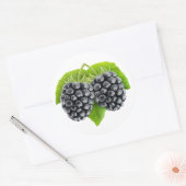 BlackBerry auf Blätter Runder Aufkleber (Umschlag)