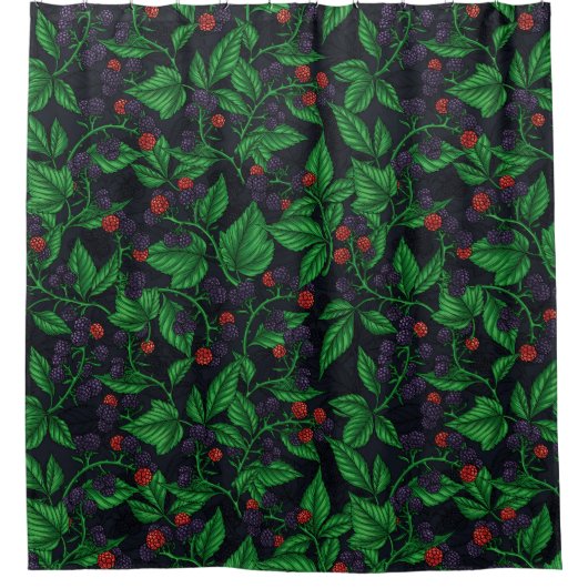 BlackBerry auf dunkelgrau Duschvorhang (Vorderseite)