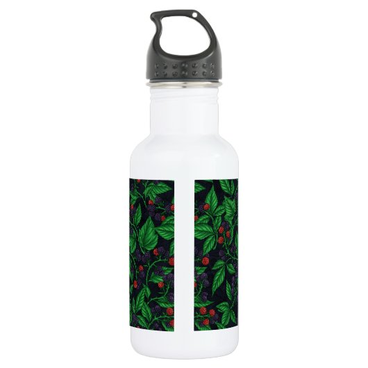 BlackBerry auf dunkelgrau Edelstahlflasche (Rückseite)