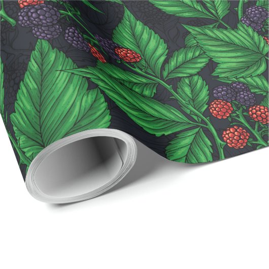 BlackBerry auf dunkelgrau Geschenkpapier (Rolleneckpunkt)