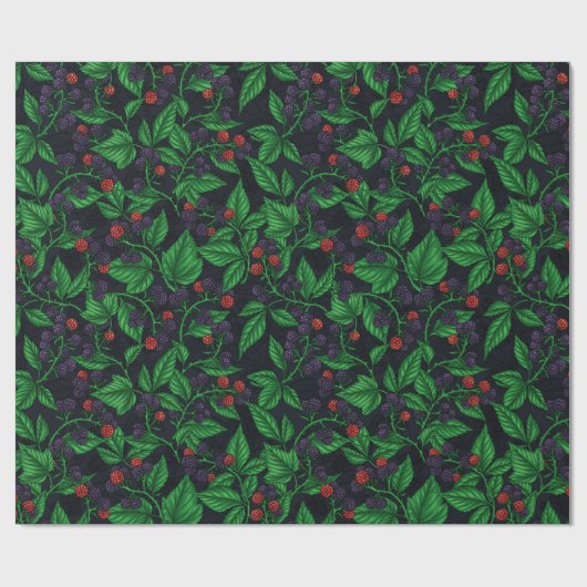 BlackBerry auf dunkelgrau Geschenkpapier (Flach)