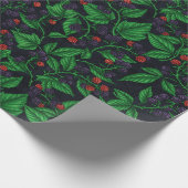 BlackBerry auf dunkelgrau Geschenkpapier (Ecke)