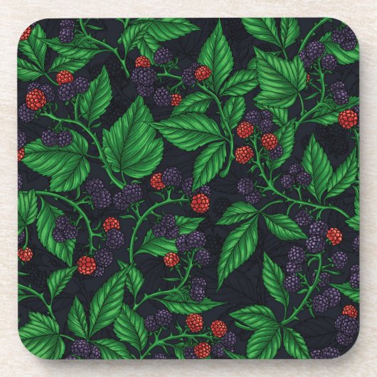 BlackBerry auf dunkelgrau Getränkeuntersetzer (Vorderseite)