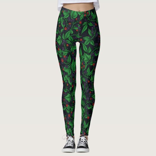 BlackBerry auf dunkelgrau Leggings (Vorderseite)