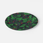 BlackBerry auf dunkelgrau Pappteller (Schrägansicht)