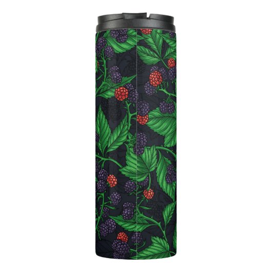 BlackBerry auf dunkelgrau Thermosbecher (Rückseite)