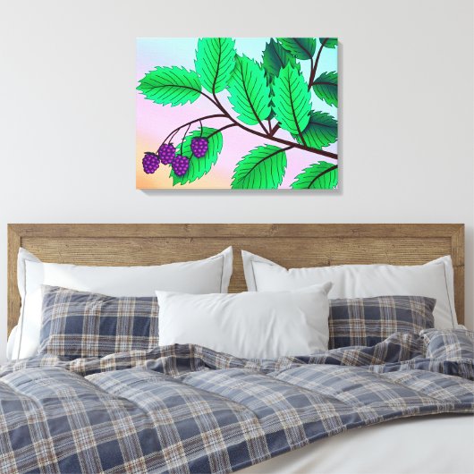 BlackBerry auf einer Zweigniederlassung Leinwanddruck (Insitu (Schlafzimmer))