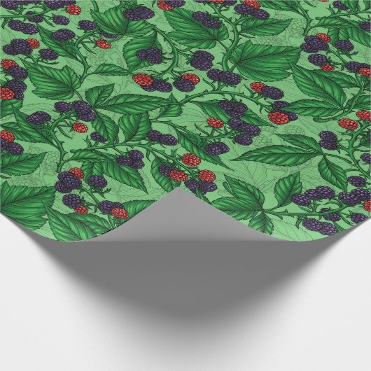 BlackBerry auf grün Geschenkpapier (Ecke)