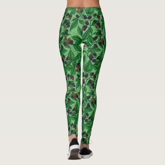 BlackBerry auf grün Leggings (Rückseite)