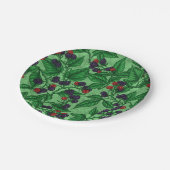 BlackBerry auf grün Pappteller (Schrägansicht)