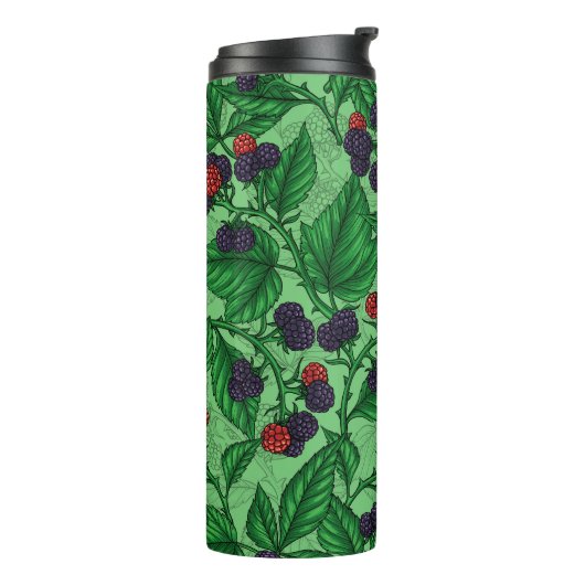 BlackBerry auf grün Thermosbecher (Nach links gedreht)