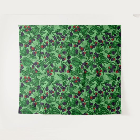 BlackBerry auf grün Wandteppich (Vorderseite (Horizontal))