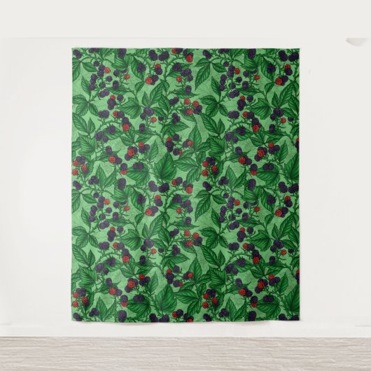 BlackBerry auf grün Wandteppich (Vorderseite)