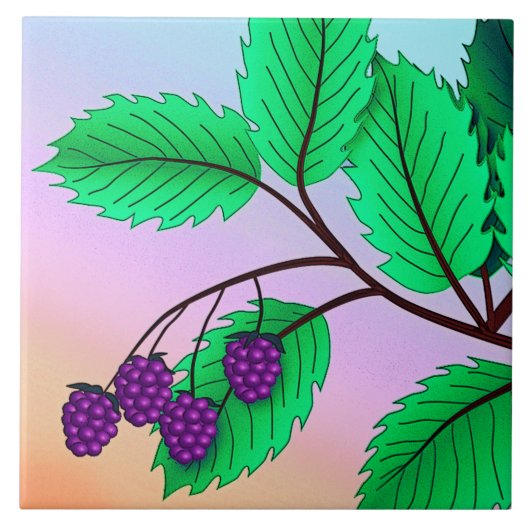 BlackBerry auf Zweig Fliese (Vorderseite)