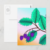 BlackBerry auf Zweig Postkarte (Vorne/Hinten)