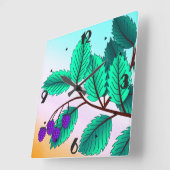 BlackBerry auf Zweig Quadratische Wanduhr (Winkel)