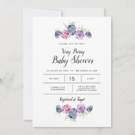 BlackBerry Baby Shower | Aquarellberries Einladung
