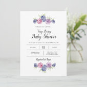 BlackBerry Baby Shower | Aquarellberries Einladung (Stehend Vorderseite)