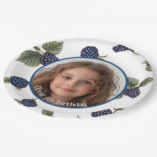 BlackBerry Benutzerdefiniertes Foto und Bezeichnun Pappteller (Schrägansicht)