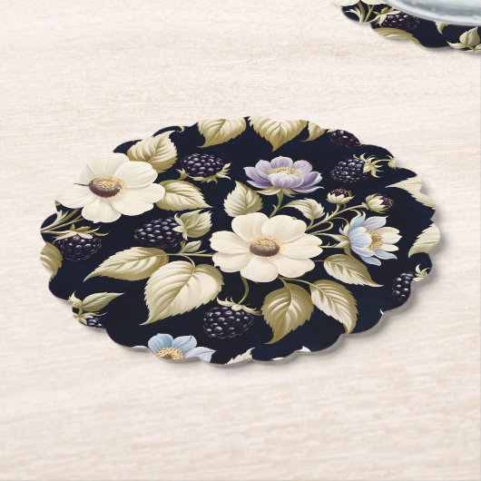 BlackBerry & Blooms Untersetzer (angewinkelt)