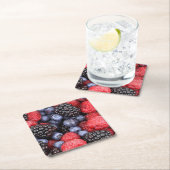 BlackBerry Blueberries Himbeeren Rechteckiger Pappuntersetzer (Vor Ort)