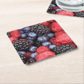 BlackBerry Blueberries Himbeeren Rechteckiger Pappuntersetzer (angewinkelt)