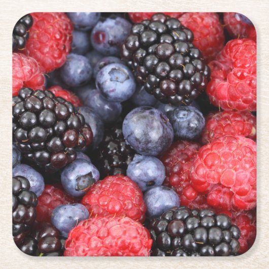 BlackBerry Blueberries Himbeeren Rechteckiger Pappuntersetzer (Vorderseite)