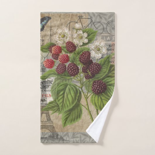 BlackBerry Blumengarten Blume Schmetterling Kunst Badhandtuch Set (Handtuch)