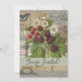 BlackBerry Blumengarten Blume Schmetterling Kunst Einladung (Vorderseite)