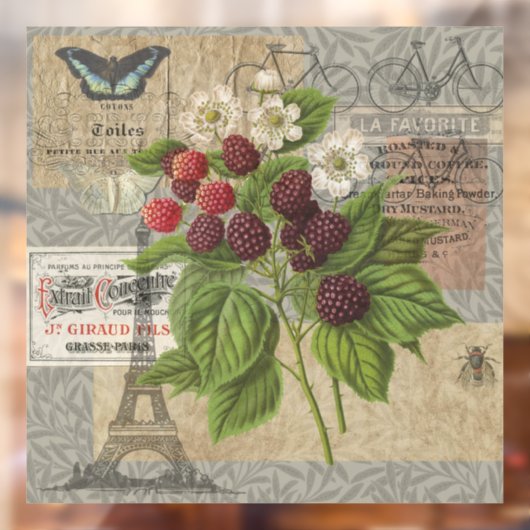 BlackBerry Blumengarten Blume Schmetterling Kunst Fensteraufkleber (Blatt 2)