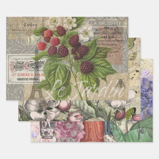 BlackBerry Blumengarten Blume Schmetterling Kunst Geschenkpapier Set (Set)