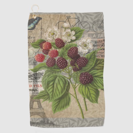 BlackBerry Blumengarten Blume Schmetterling Kunst Golfhandtuch (Vorderseite)