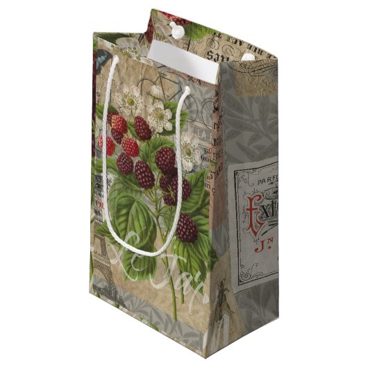 BlackBerry Blumengarten Blume Schmetterling Kunst Kleine Geschenktüte (Vorderseite Schrägansicht)