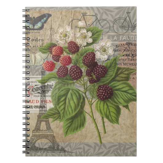 BlackBerry Blumengarten Blume Schmetterling Kunst Notizblock (Vorderseite)