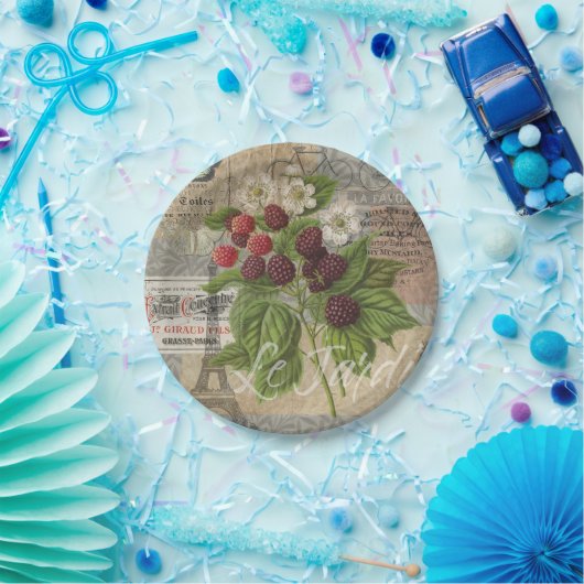 BlackBerry Blumengarten Blume Schmetterling Kunst Pappteller (Party)