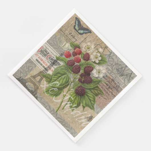 BlackBerry Blumengarten Blume Schmetterling Kunst Serviette (Ecke)